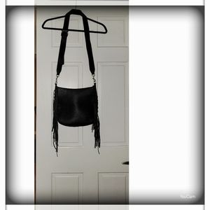 Faux Leather handbag with fringe detail